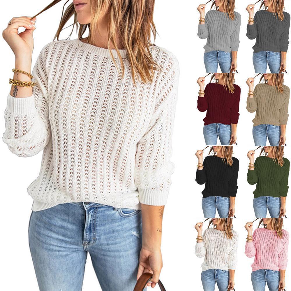Damen Strickpullover mit strukturiertem Muster und weiten Ärmeln WW