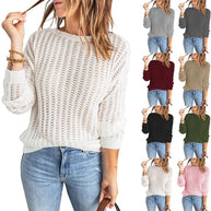 Damen Strickpullover mit strukturiertem Muster und weiten Ärmeln WW