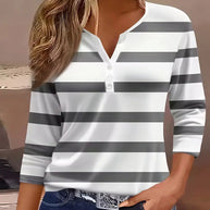 Damen Langarmshirt mit maritimem Streifenmuster WW