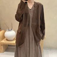 Damen Relaxed Fit Leinen Blazer WW