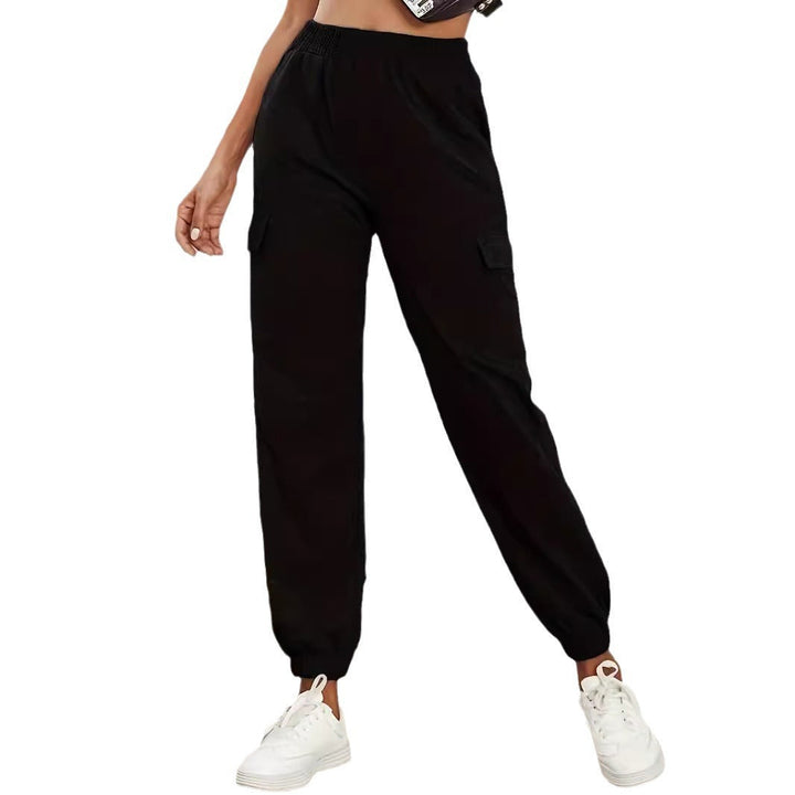 Damen Cargo-Hose mit elastischem Bund und praktischen Seitentaschen W&W Mode