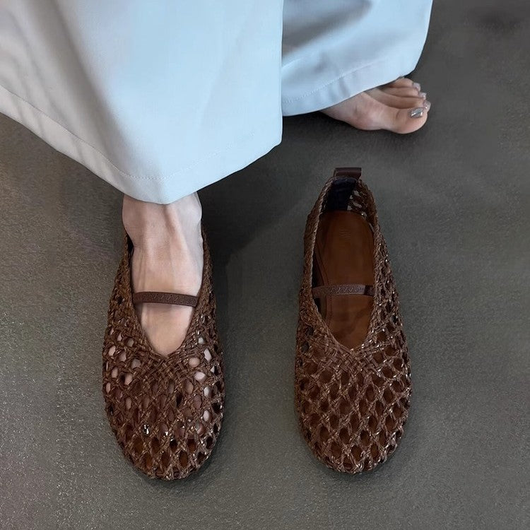 Damen Stilvolle Gewebte Slipper WW