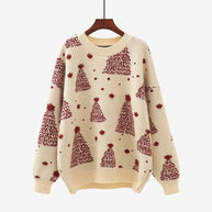 Damen Gemütlicher Weihnachtspullover mit kreativem Muster WW