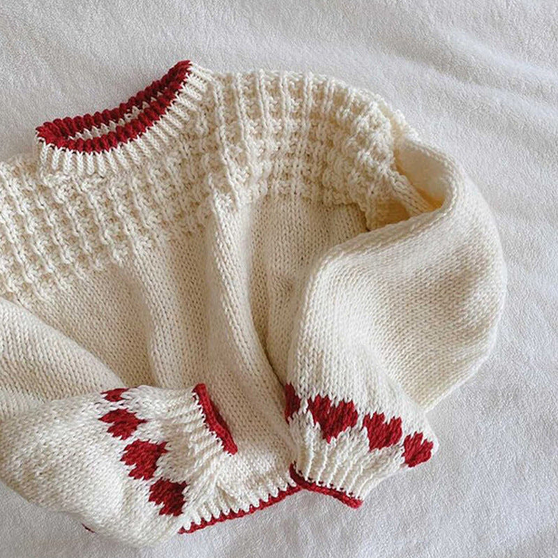 Damen Strickpullover mit trendigem Herzdesign WW