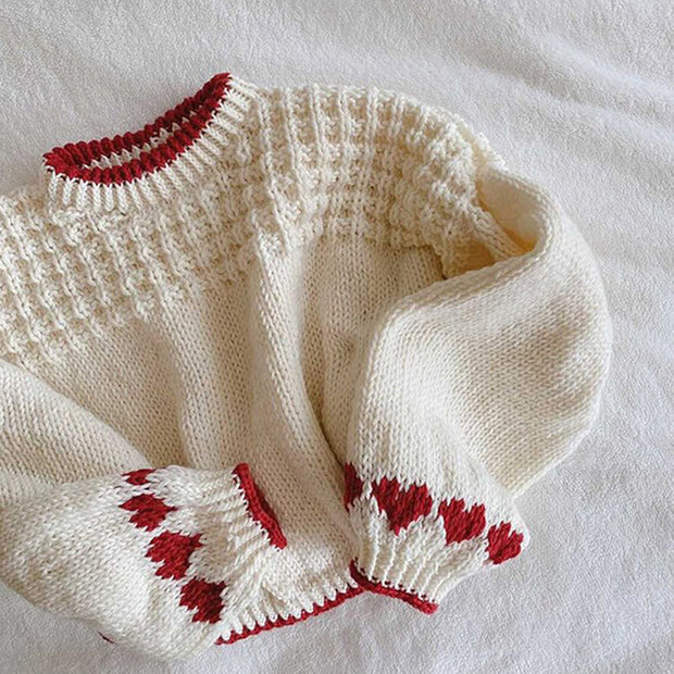 Damen Strickpullover mit trendigem Herzdesign WW