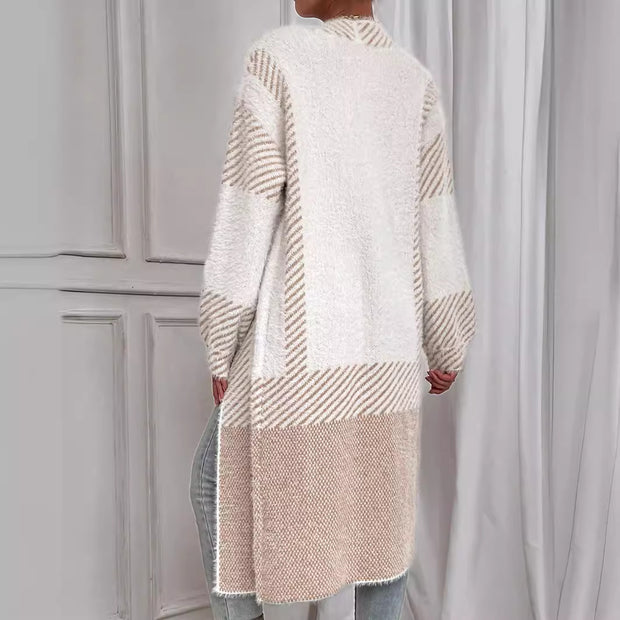 Damen Strickjacke mit geometrischem Muster WW