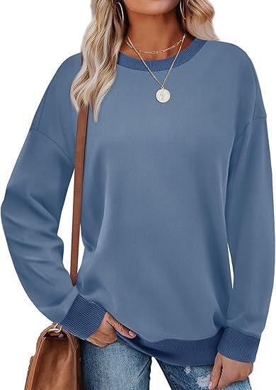 Damen Bequemer Pullover mit Kontrastbündchen WW