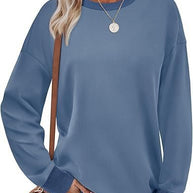 Damen Bequemer Pullover mit Kontrastbündchen WW