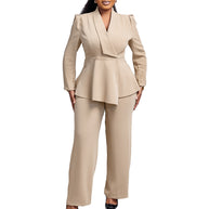 Damen Anzug mit elegantem Blazer und weitem Hosenbein WW