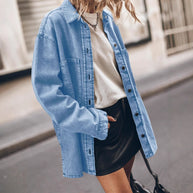 Damen Overshirt aus Denim mit lässigem Schnitt WW