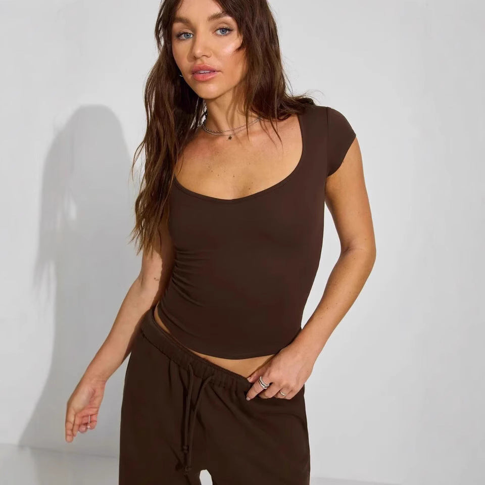 Damen figurbetontes Basic T-Shirt WW