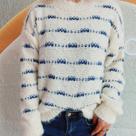 Damen Pullover mit weichem Mohair-Material und modernem Streifenmuster WW