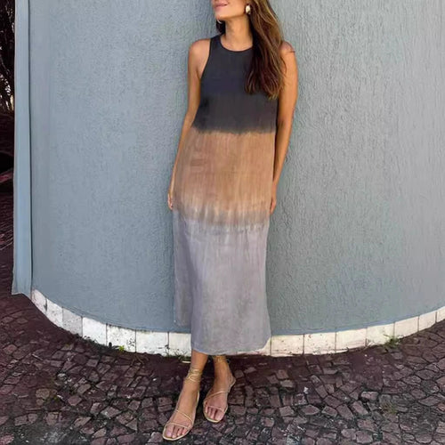 Damen ärmelloses Maxikleid mit sanftem Farbverlauf WW