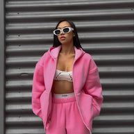 Damen Sportliches Set aus Kapuzenjacke und Jogginghose WW