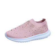 Damen Sneakers mit funkelnden Strass-Applikationen und elastischem Strick-Obermaterial WW