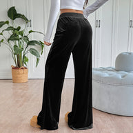 Damen bequem geschnittene Lounge-Hose aus weichem Samt WW