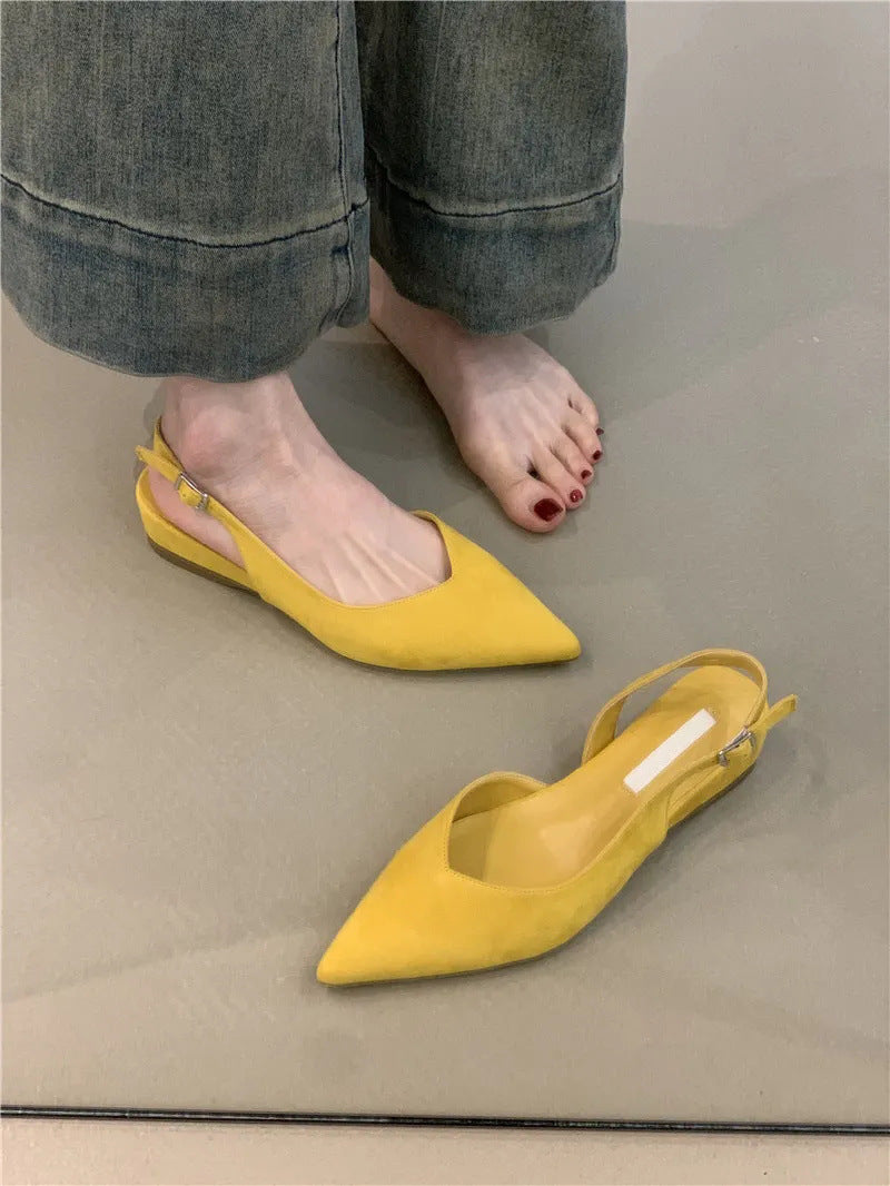 Damen Slingback Ballerinas mit elegantem V-Ausschnitt und komfortablem Fußbett WW