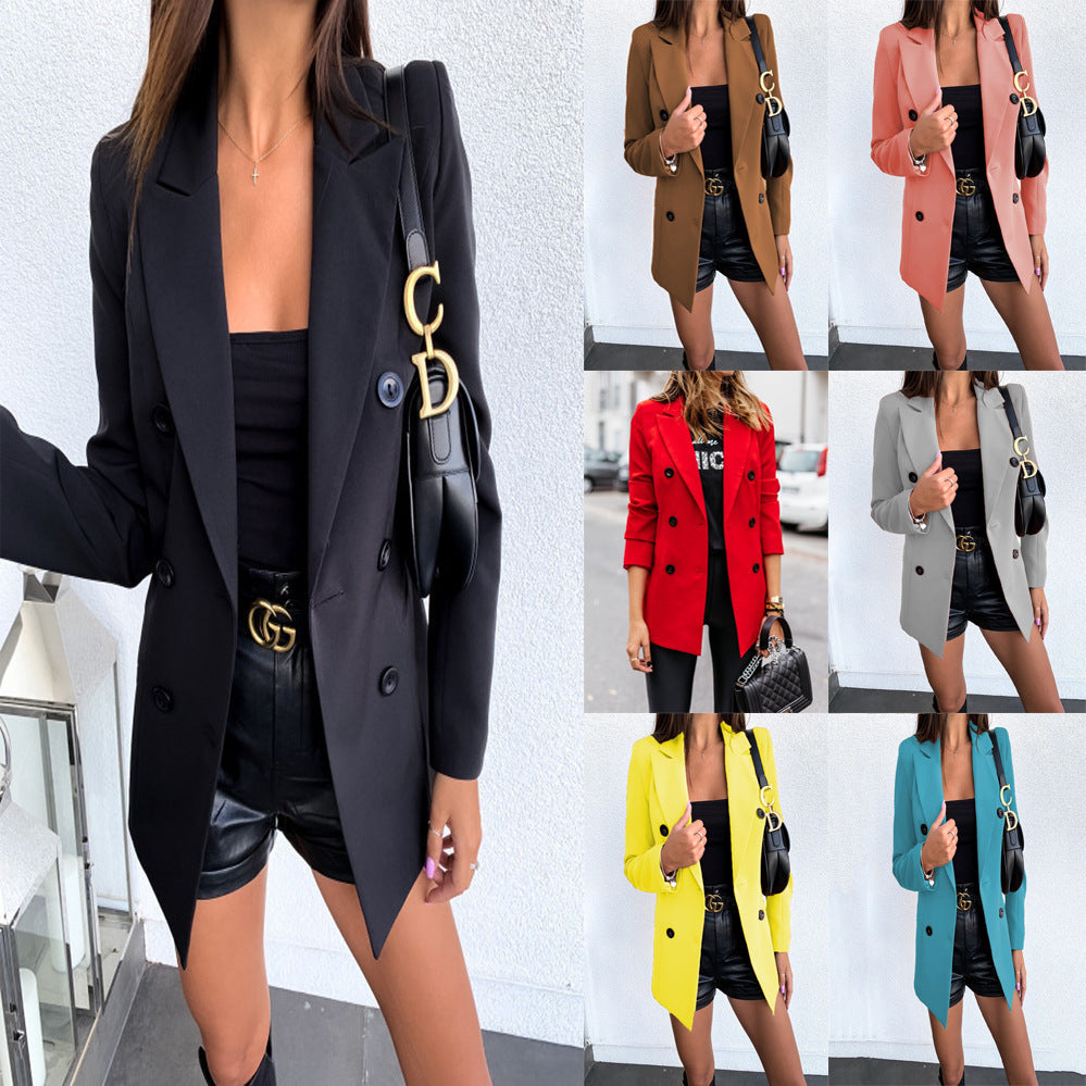 Damen Klassischer Double-Breasted Blazer im Tailored Fit WW
