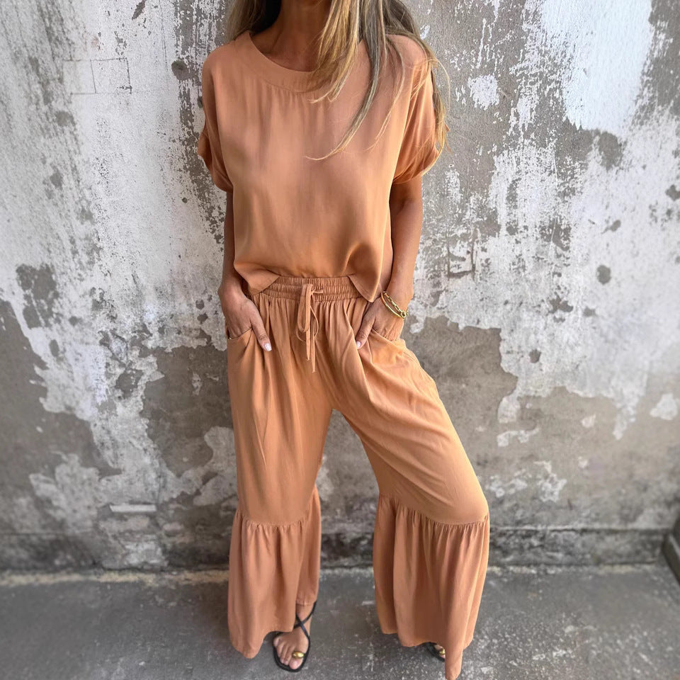 Damen lässiges Jumpsuit mit elegantem Schnitt und weitem Bein WW