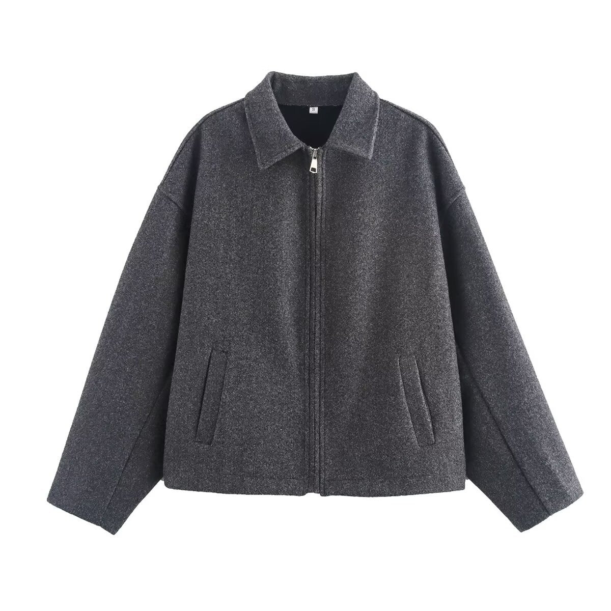 Damen bequeme Blousonjacke mit hohen Kragen und praktischen Taschen WW