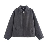Damen bequeme Blousonjacke mit hohen Kragen und praktischen Taschen WW