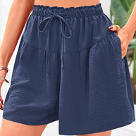 Damen Bequeme Loose-Fit Shorts mit Elastikbund und Taschen WW