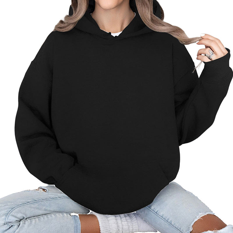 Damen lässiger Hoodie mit kängurutasche und gemütlichem Schnitt WW