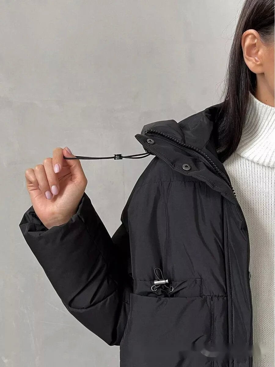 Damen Sportliche Winterjacke mit hohem Kragen und praktischen Taschen WW