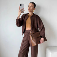 Damen Sportliche Freizeitjacke und weite Hose WW