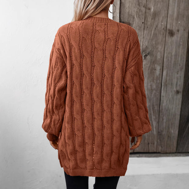 Damen Strickjacke mit V-Ausschnitt und praktischen Taschen WW