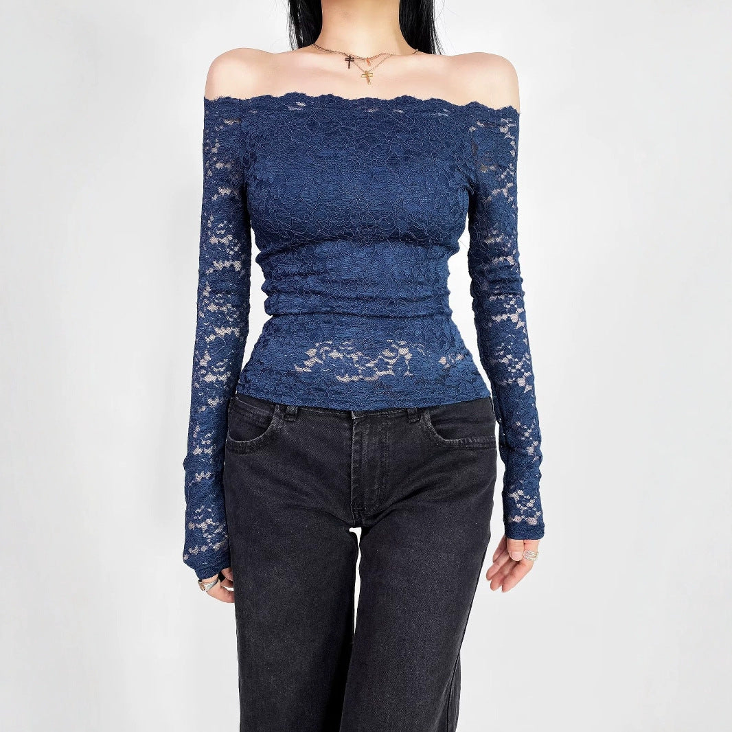 Damen Spitzenoberteil mit schickem Off-Shoulder-Ausschnitt WW