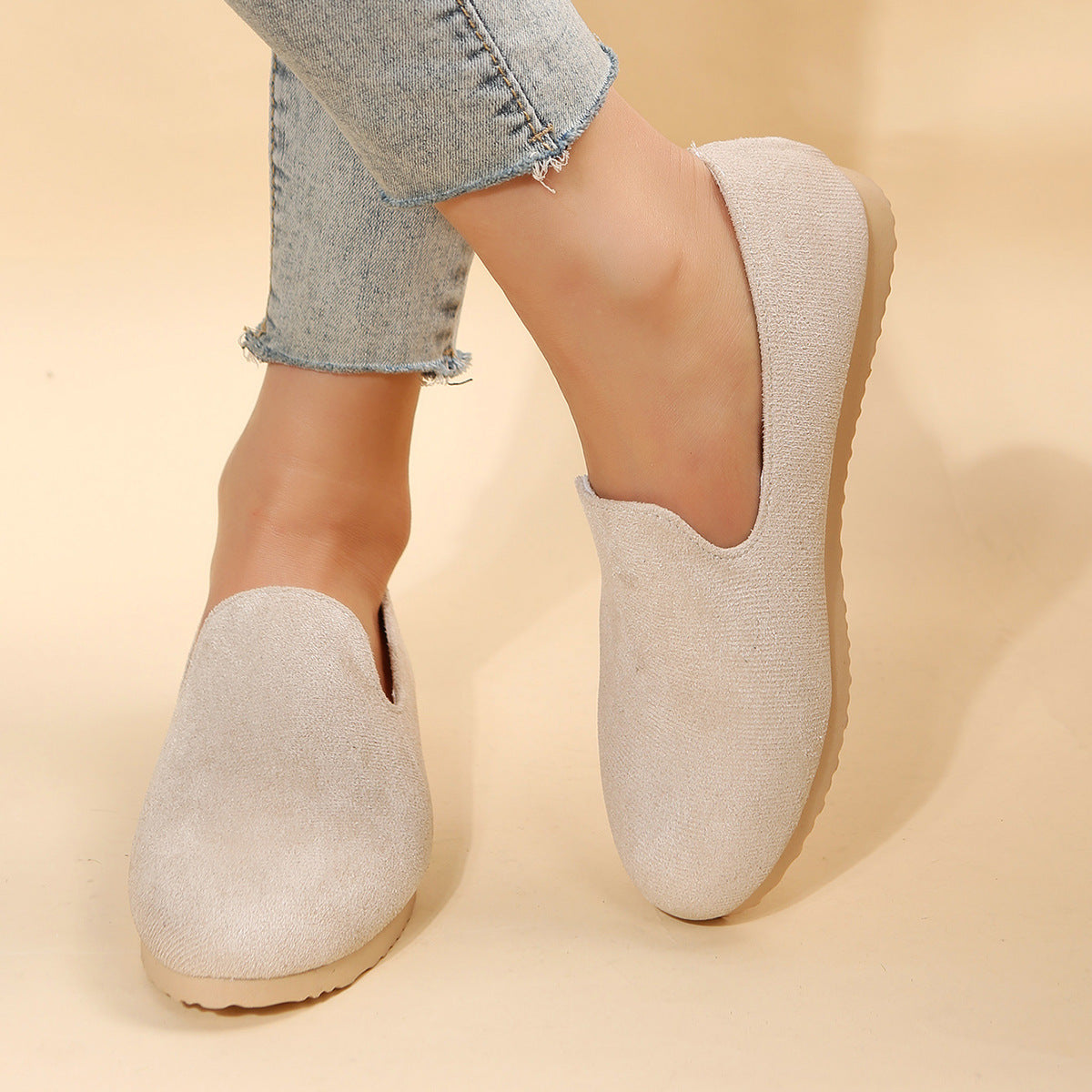 Damen Slip-On Freizeit Slipper mit bequemer Fußbett WW