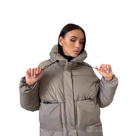 Damen Sportliche Winterjacke mit hohem Kragen und praktischen Taschen WW