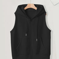Damen sportliche Kapuzenweste mit durchgehendem Reißverschluss und praktischen Taschen WW