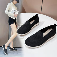 Damen bequeme Slip-On Sneakers mit atmungsaktiver Strick-Oberfläche W&W
