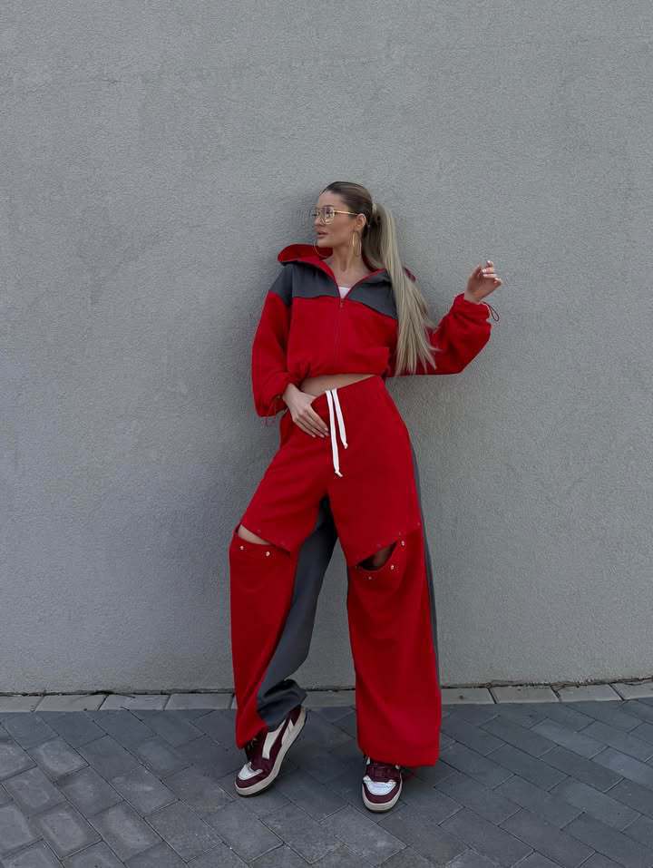 Damen Sportive Loungewear-Kombination mit funktionalen Details WW