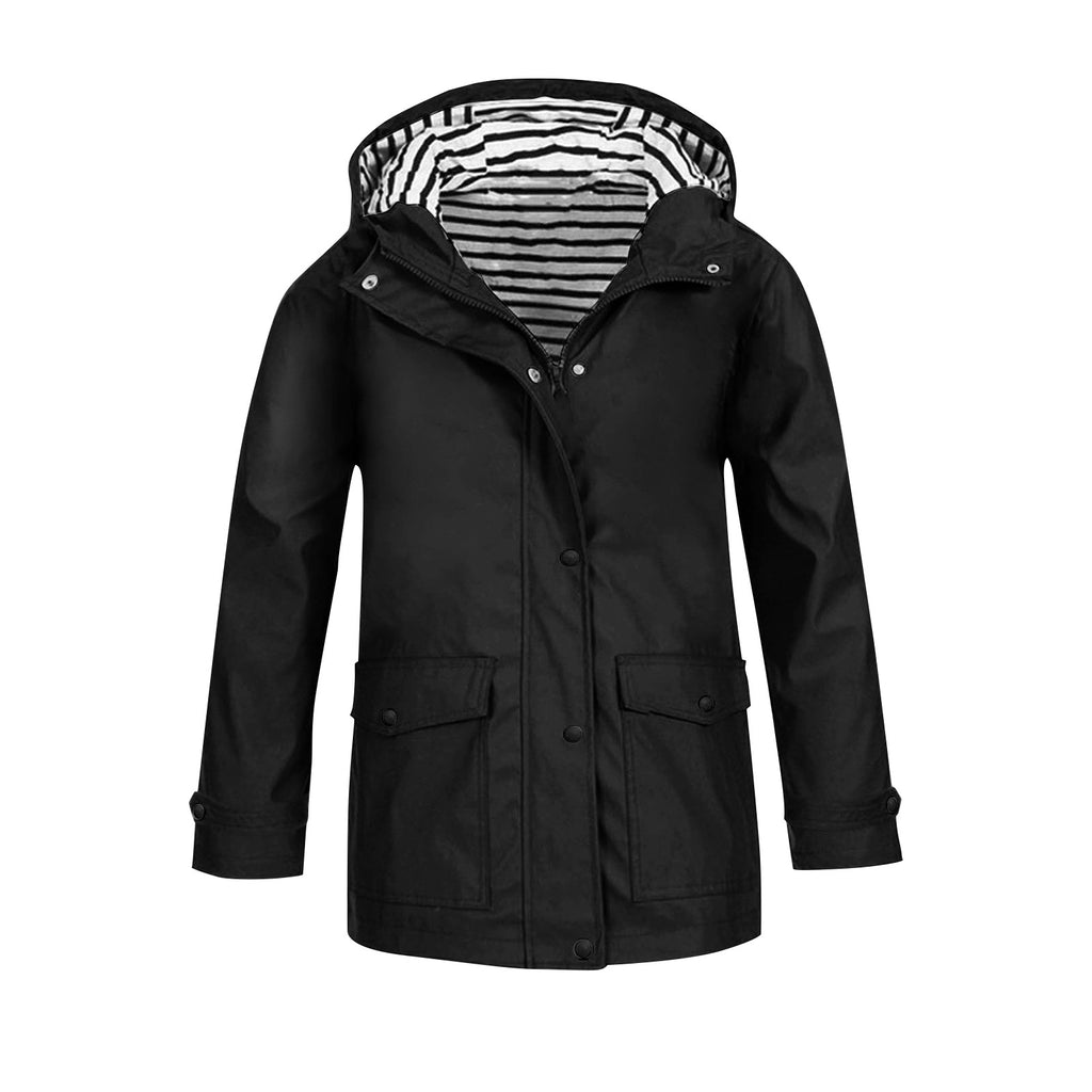 Damen wetterfeste Parkajacke mit praktischen Taschen und verstellbarem Kapuzenkragen WW