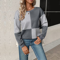 Damen lässiges Sweatshirt mit geometrischem Muster und trendigem Schnitt WW