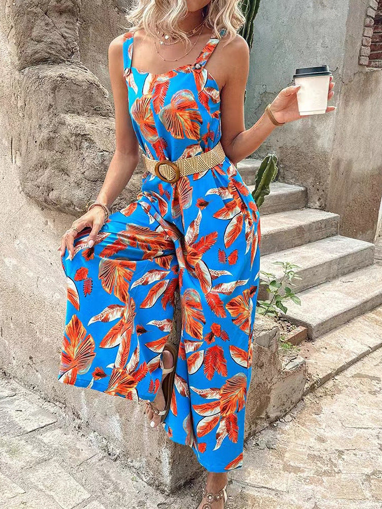 Damen Jumpsuit mit festlichem Blätterdesign WW