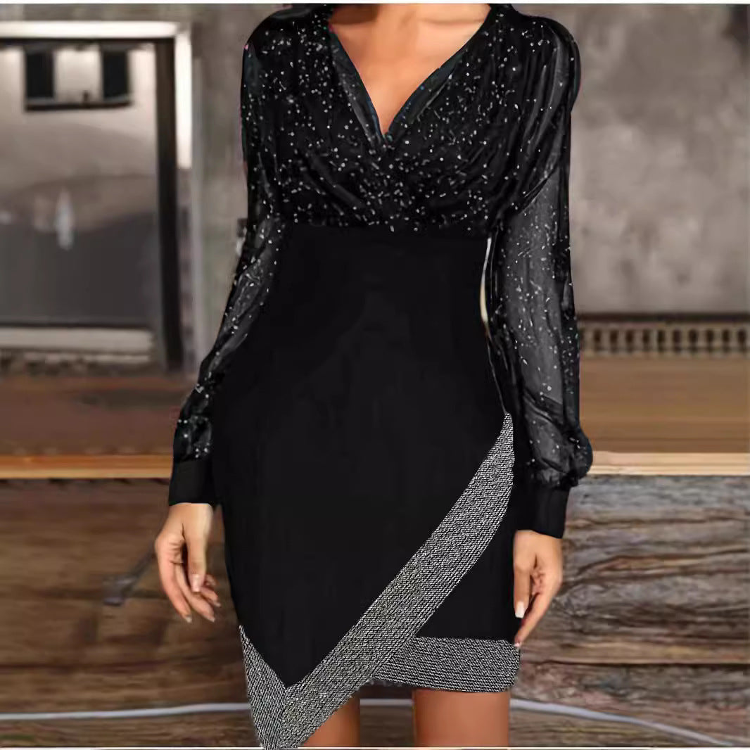 Damen Abendkleid mit funkelnden Details und elegantem Schnitt W&W Mode