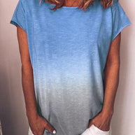 WW | Gradient-Druck Bunt V-Ausschnitt T-Shirt
