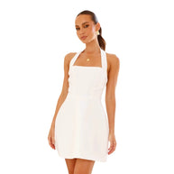 Damen Minikleid mit fließendem Schnitt und eleganten Halter-Details WW