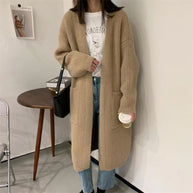 Damen Strickcardigan mit lockerer Silhouette und tiefen Taschen WW