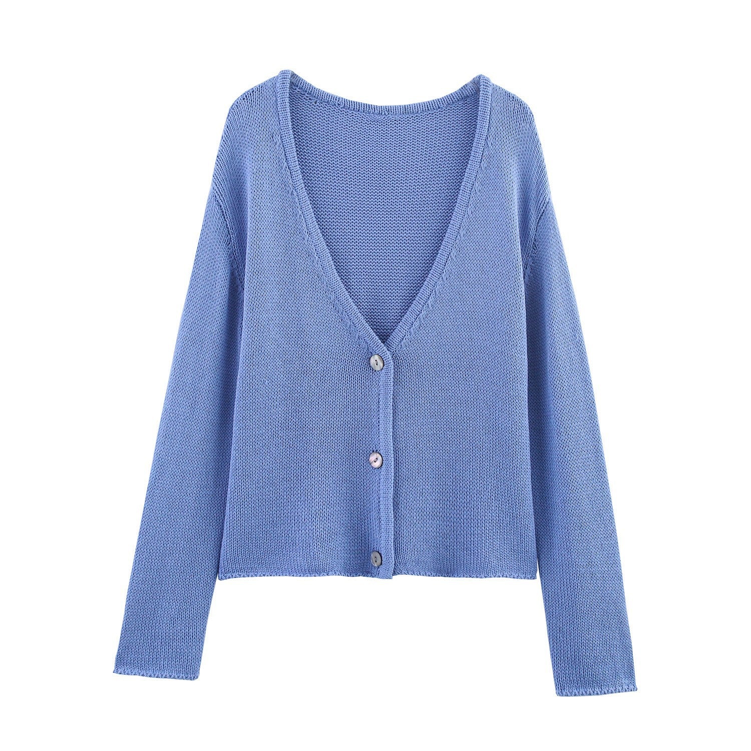 Damen Strickjacke mit V-Ausschnitt und elegantem Knopfverschluss WW