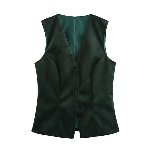 WW | Samt ärmelloses Weste-Oberteil