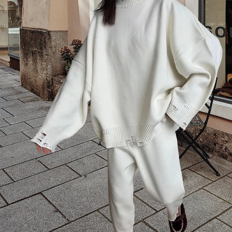 Damen Strickanzug mit oversized Schnitt und modischen Details WW