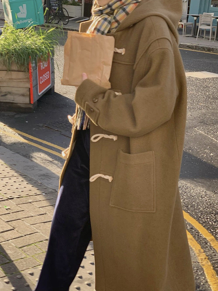 Damen Woll-Duffle-Coat mit Knopfverschluss WW