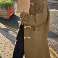 Damen Woll-Duffle-Coat mit Knopfverschluss WW