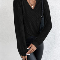 WW | V-Ausschnitt-Crossover-Pullover Für Mühelosen Stil Für Frauen