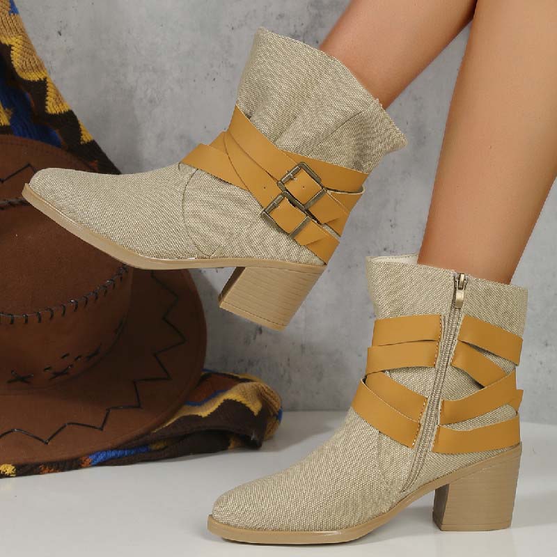 W&W Mode | Vintage-Stiefel Mit Klobigem Absatz